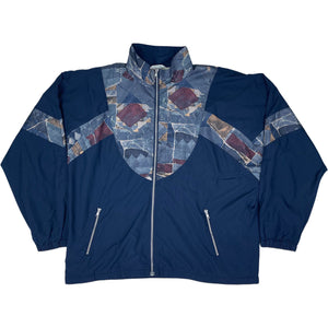 Vintage Blue Pattern Track Jacket 90s - L/XL