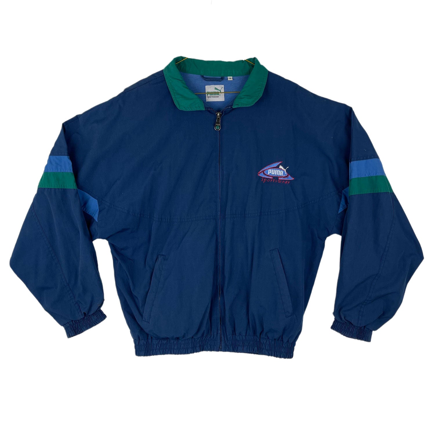 Vintage Blue Green Puma Track Jacket 90s - M