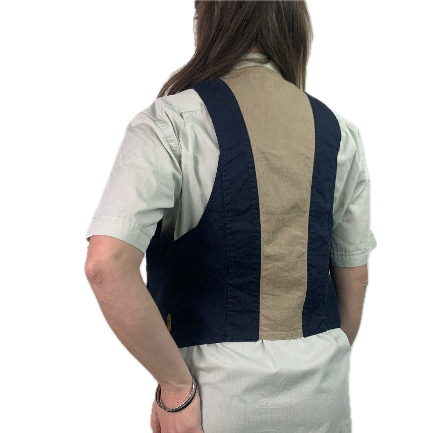 Vintage Navy Creme Armani Vest - M/L