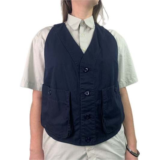 Vintage Navy Creme Armani Vest - M/L