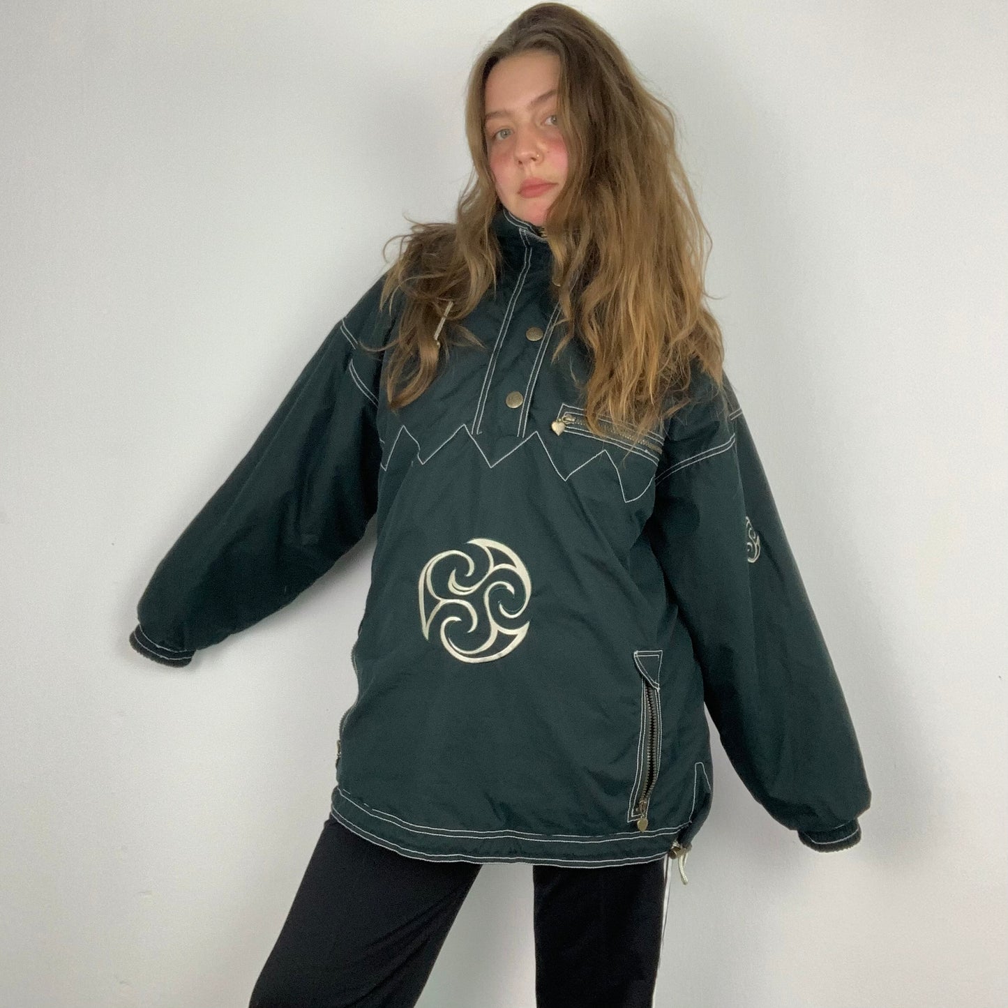 Vintage Green Kangaroo Jacket 90s - L