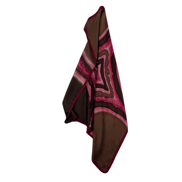 Brown Bordeaux Silk Scarf -