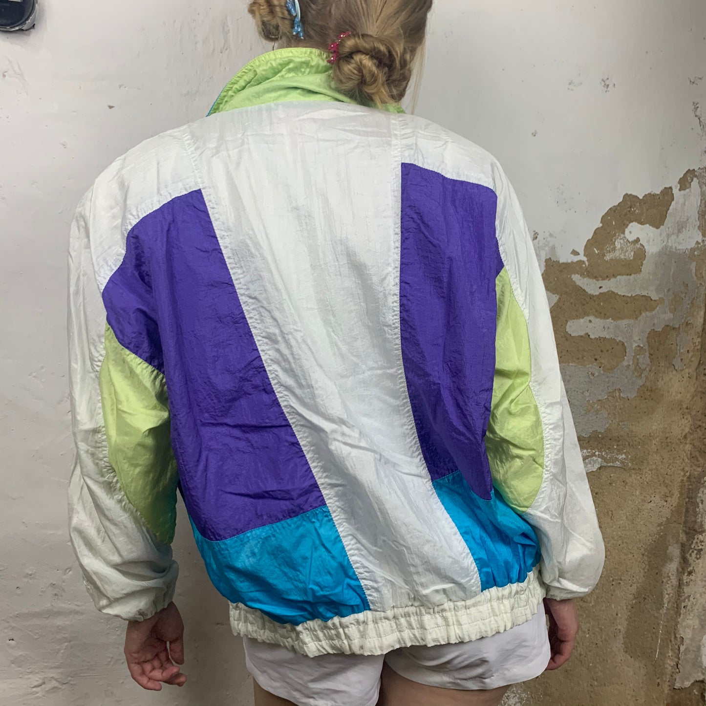 Vintage Shiny Track Jacket 90s - L