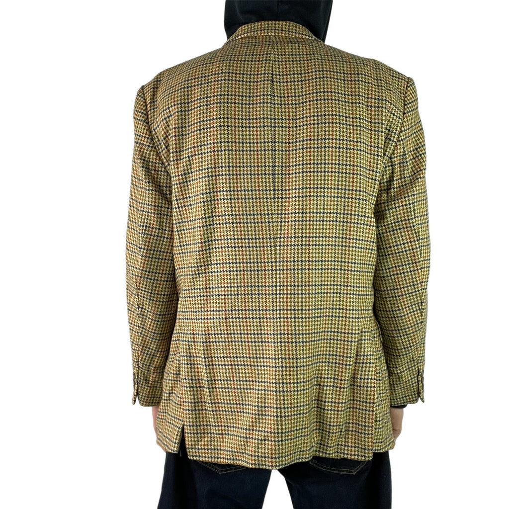 Vintage Beige Cashmere Checkered Blazer - L