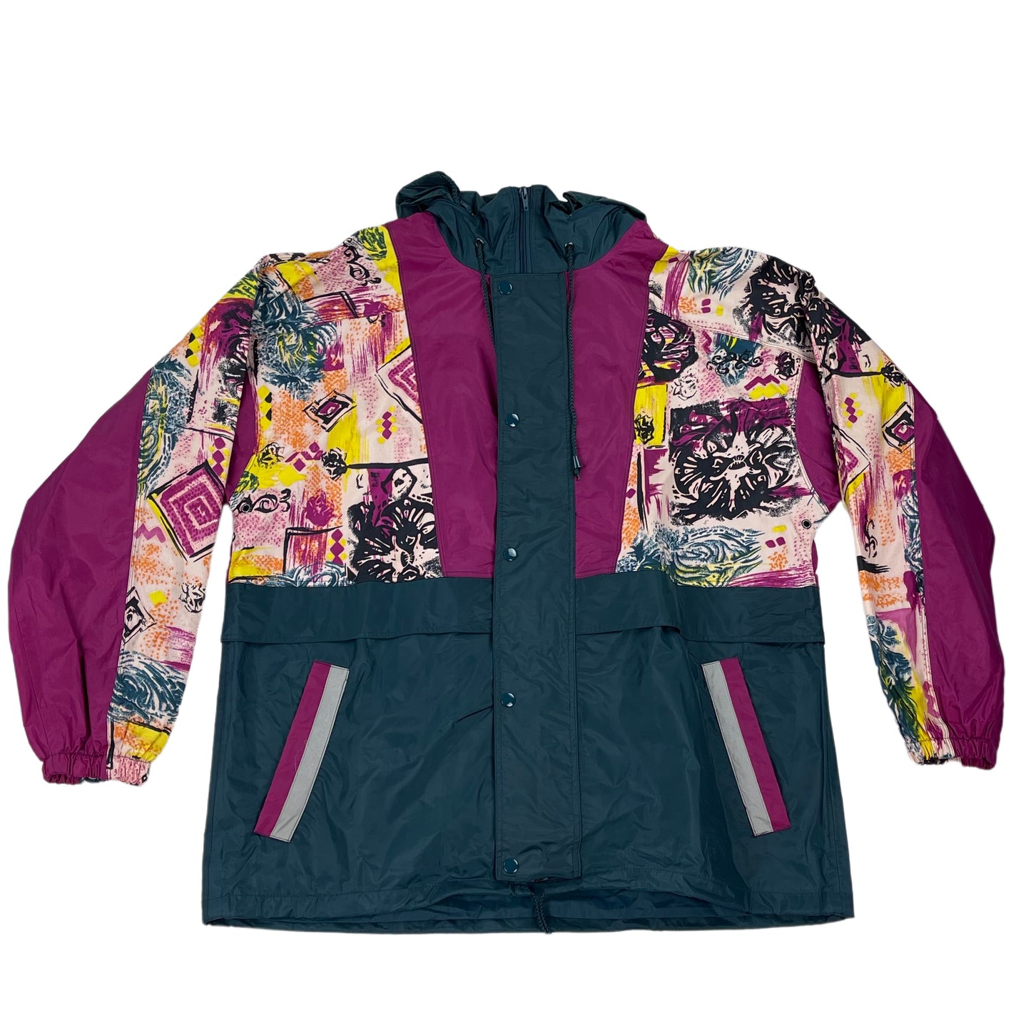 Vintage Colorful Rain Jacket - XL