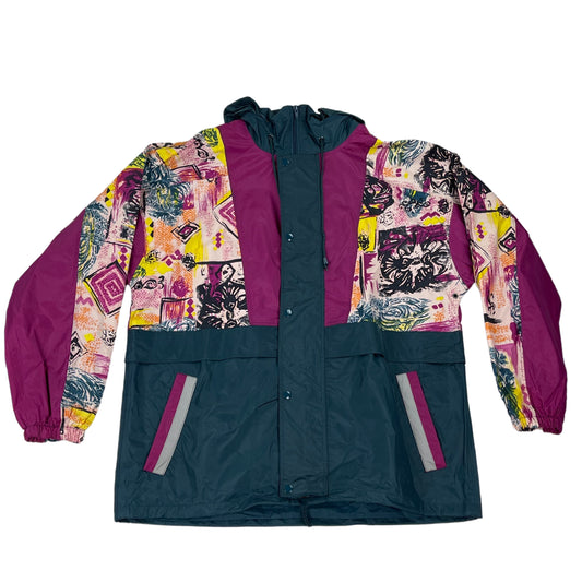 Vintage Colorful Rain Jacket - XL