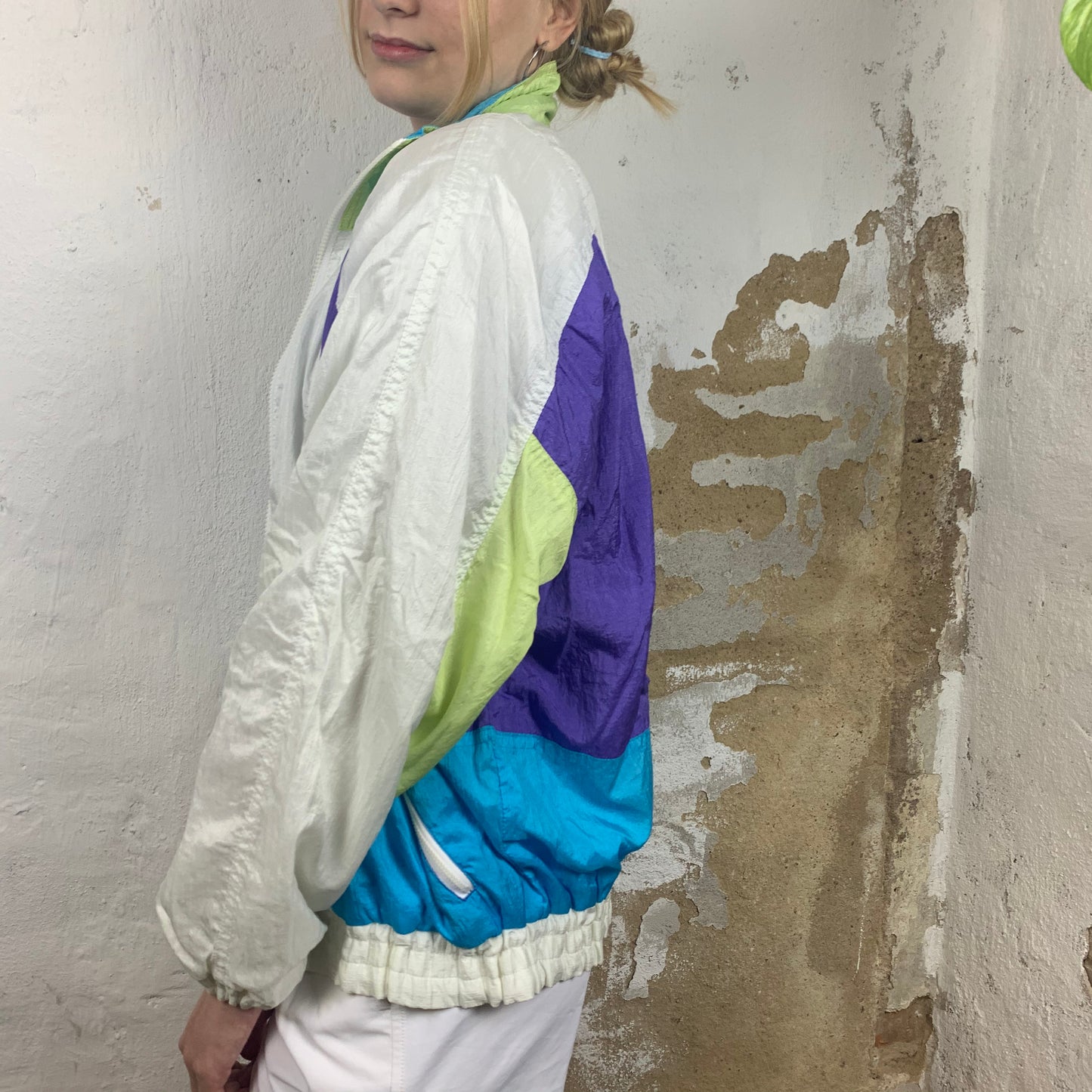 Vintage Shiny Track Jacket 90s - L