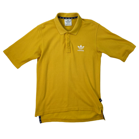 Vintage Yellow Adidas Polo Shirt 90s - S