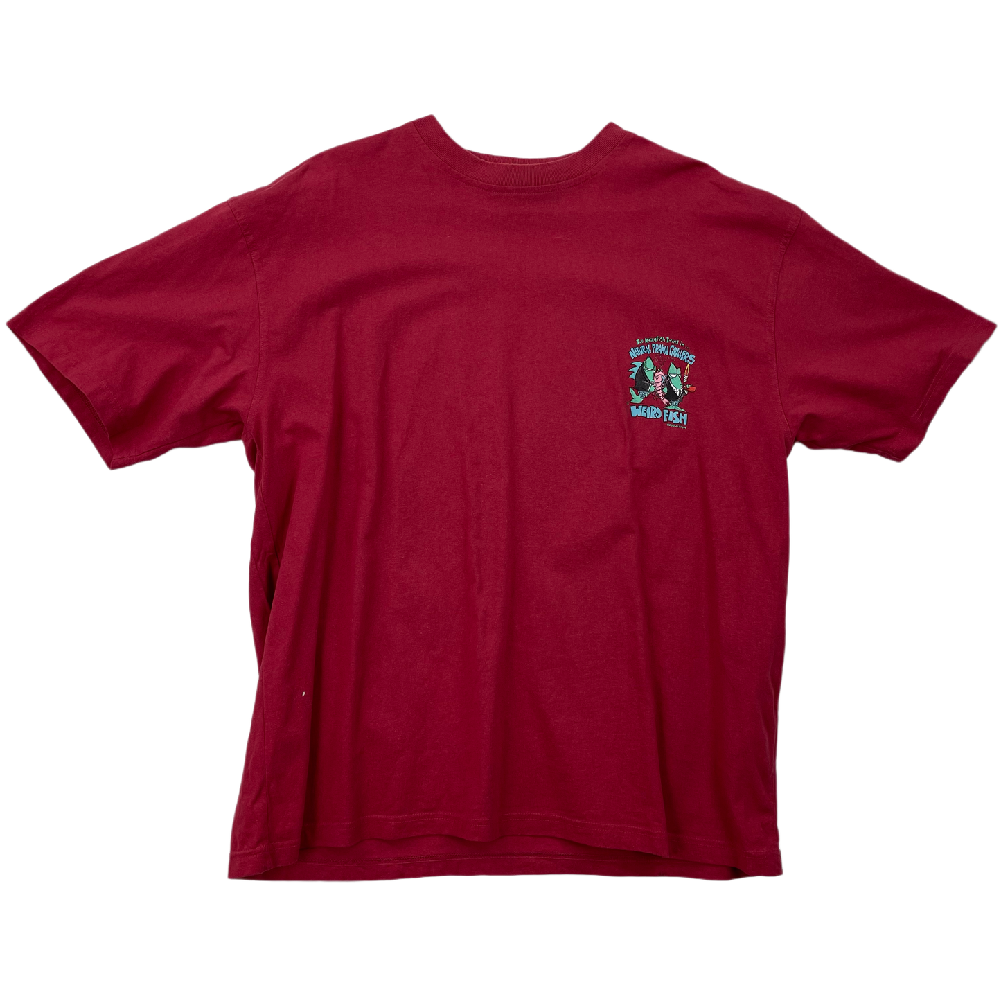 Vintage Red Weird Fish T-Shirt - XL