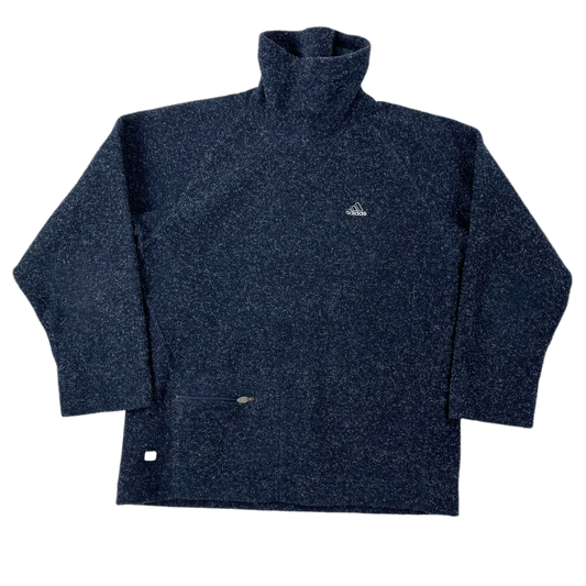 Vintage Blue Grey Adidas Fleece Turtleneck 2001 - S/M