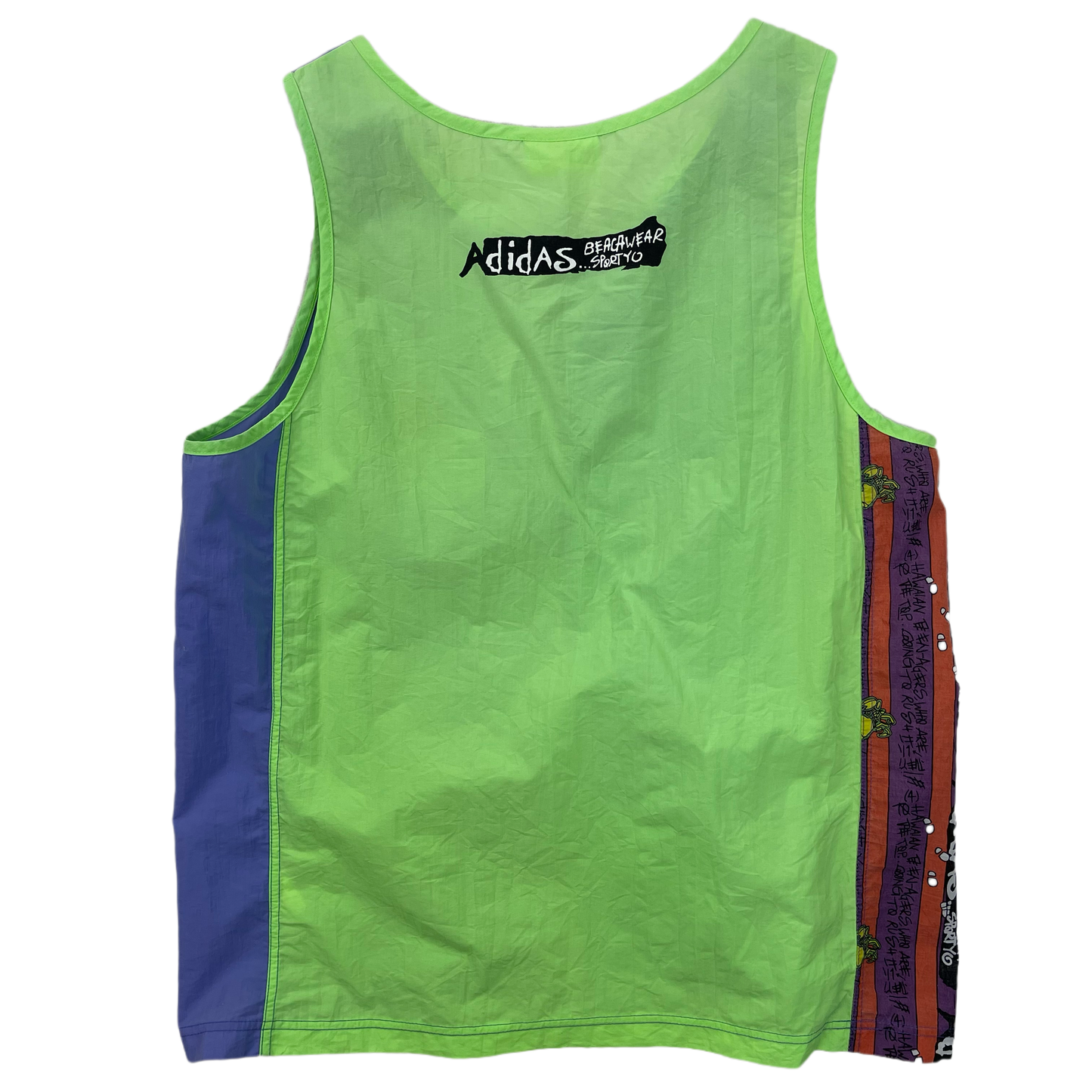 Vintage Blue Green Adidas Beach Wear Tank Top - L