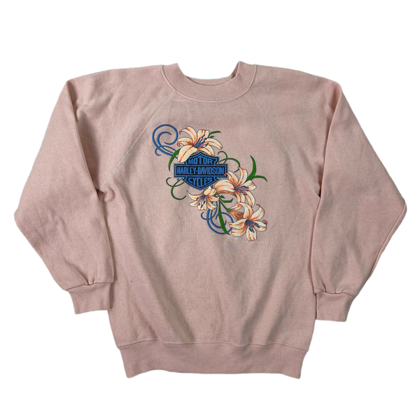 Vintage Rose Harley Davidson Sweatshirt 1989 - XS/S