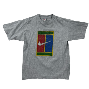 Vintage Grey Nike Challenge Court T-Shirt 90s - M/L