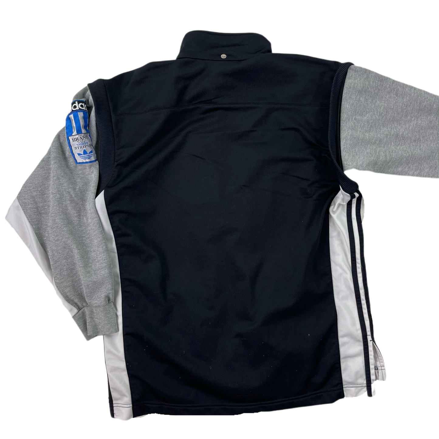 Vintage Black Grey Adidas Zipper Jacket 2000s - L