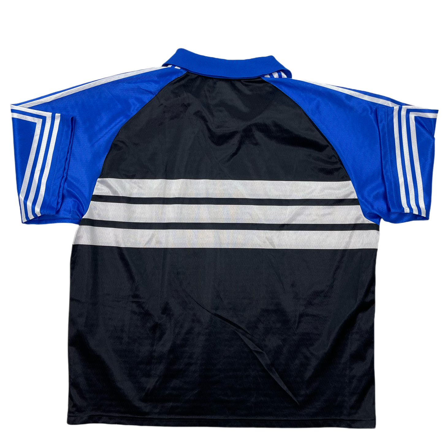 Vintage Blue Black Adidas Sports T-Shirt - XXL
