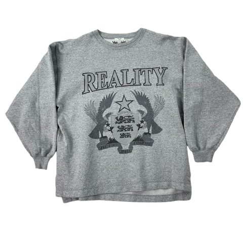 Vintage Grey Blue Jeans Sweatshirt 90s - M