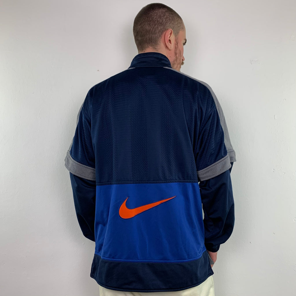 Vintage Blue Nike Trackjacket with Stitching 90s - L/XL