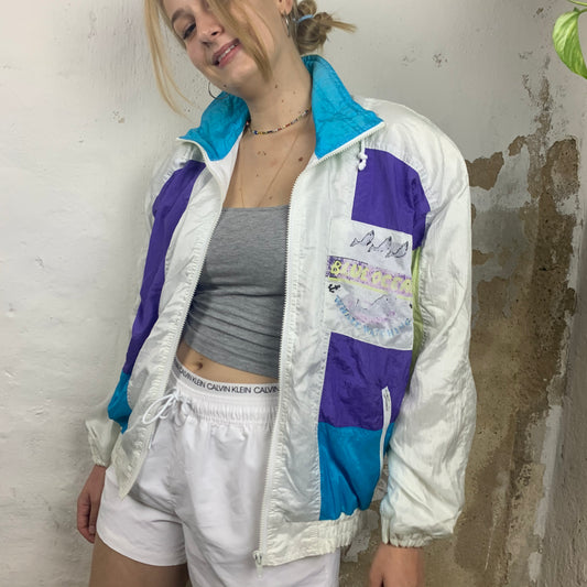 Vintage Shiny Track Jacket 90s - L