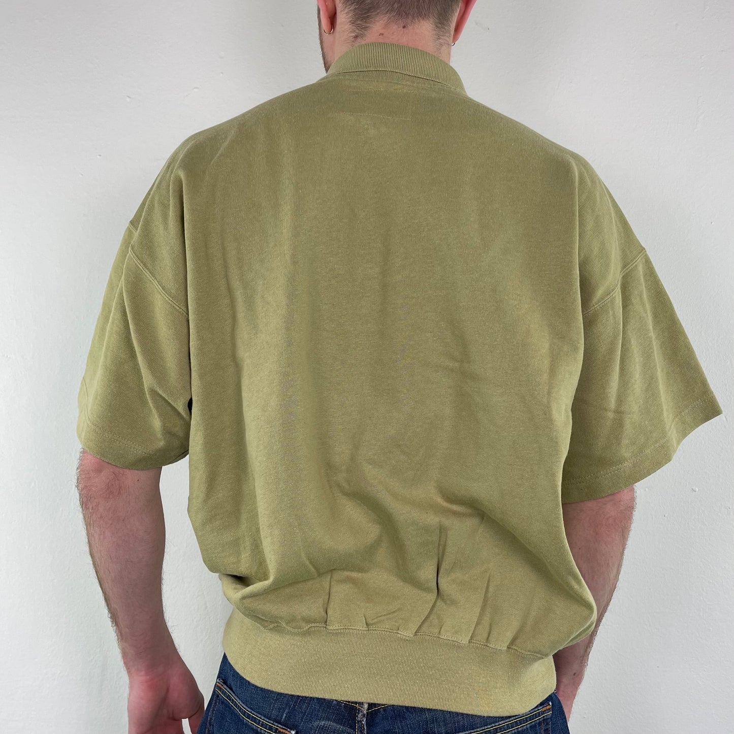 Vintage Beige Champion Short Sleeved Polo Sweater 1980s - L
