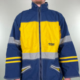 Vintage Yellow Blue Rain Jacket 90s - XL
