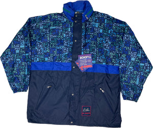 Vintage Blue Pattern Jean Tex Rain Jacket 90s - XL/XXL