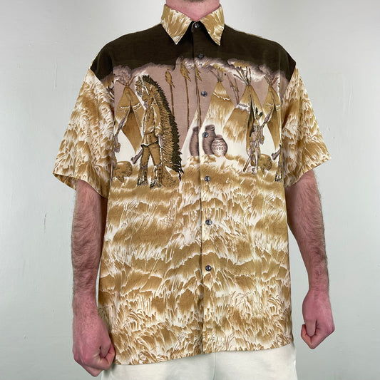 Vintage Brown Graphic Shirt - XL