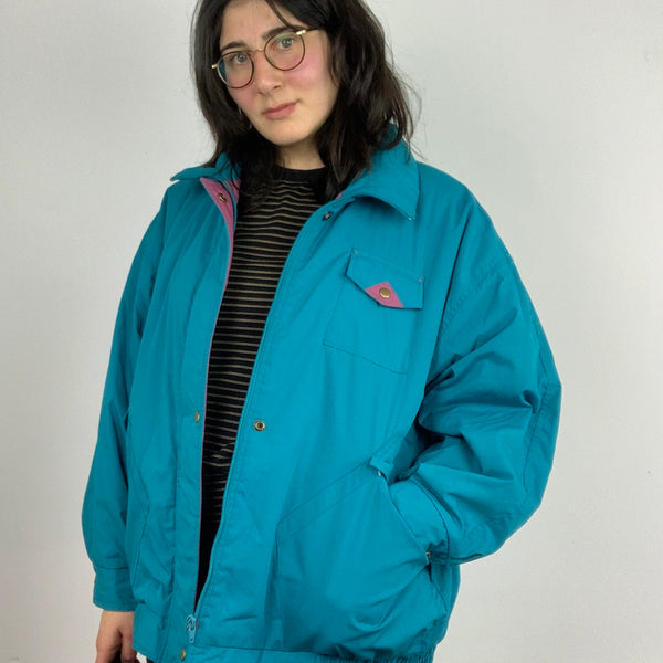 Vintage Turquoise Jacket 90s - L