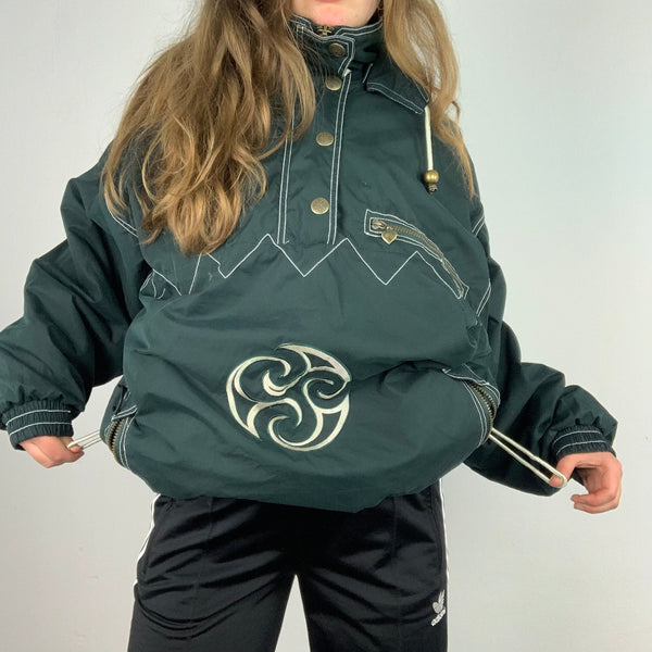 Vintage Green Kangaroo Jacket 90s - L