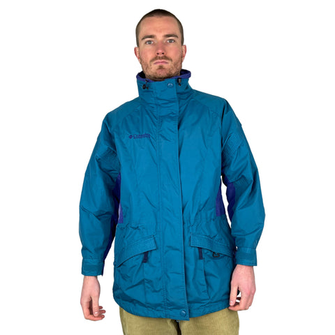 Vintage Turquoise Purple Columbia Rain Jacket