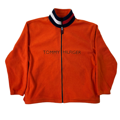Vintage Orange Tommy Hilfiger Fleece Zipper 2000s - M/L